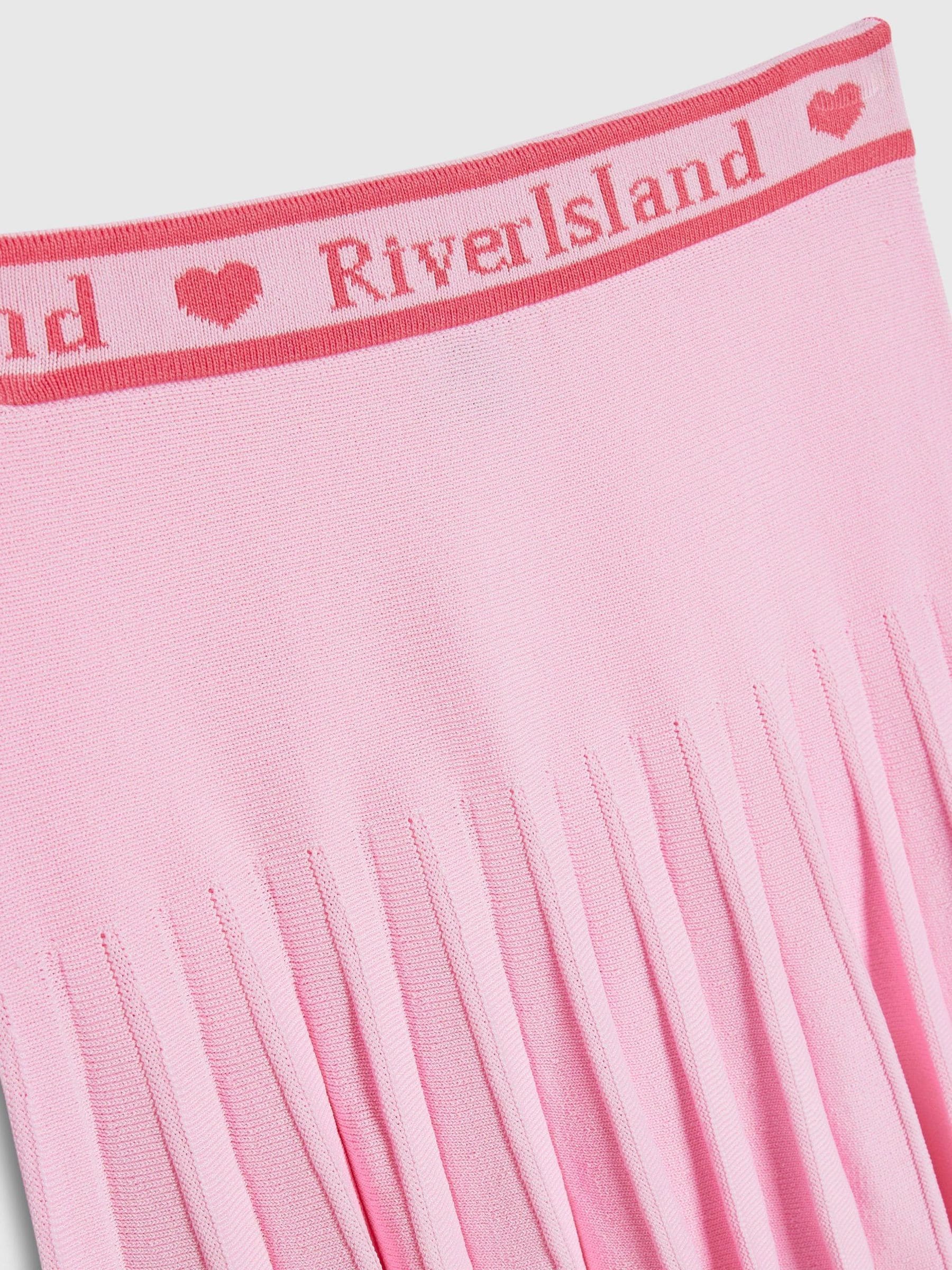 Dsiney Kidz - River Island Pink Rib Polo Top & Skirt Set image 4