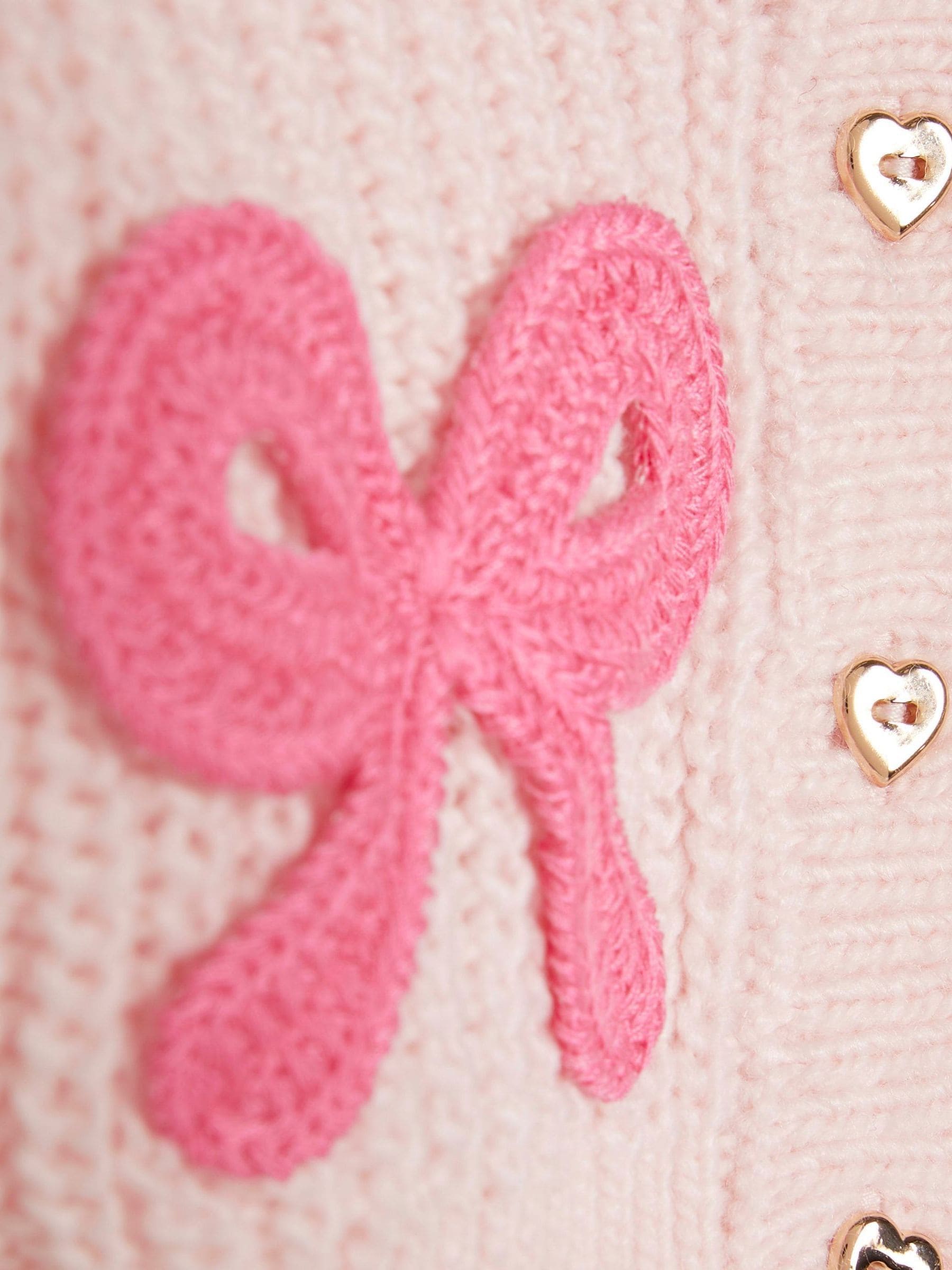 River Island Pink Knitted Bow Cardigan & Legging Set image 5