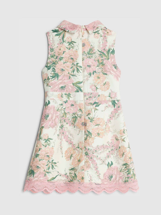 River Island White Floral Lace Collared Dress image 2