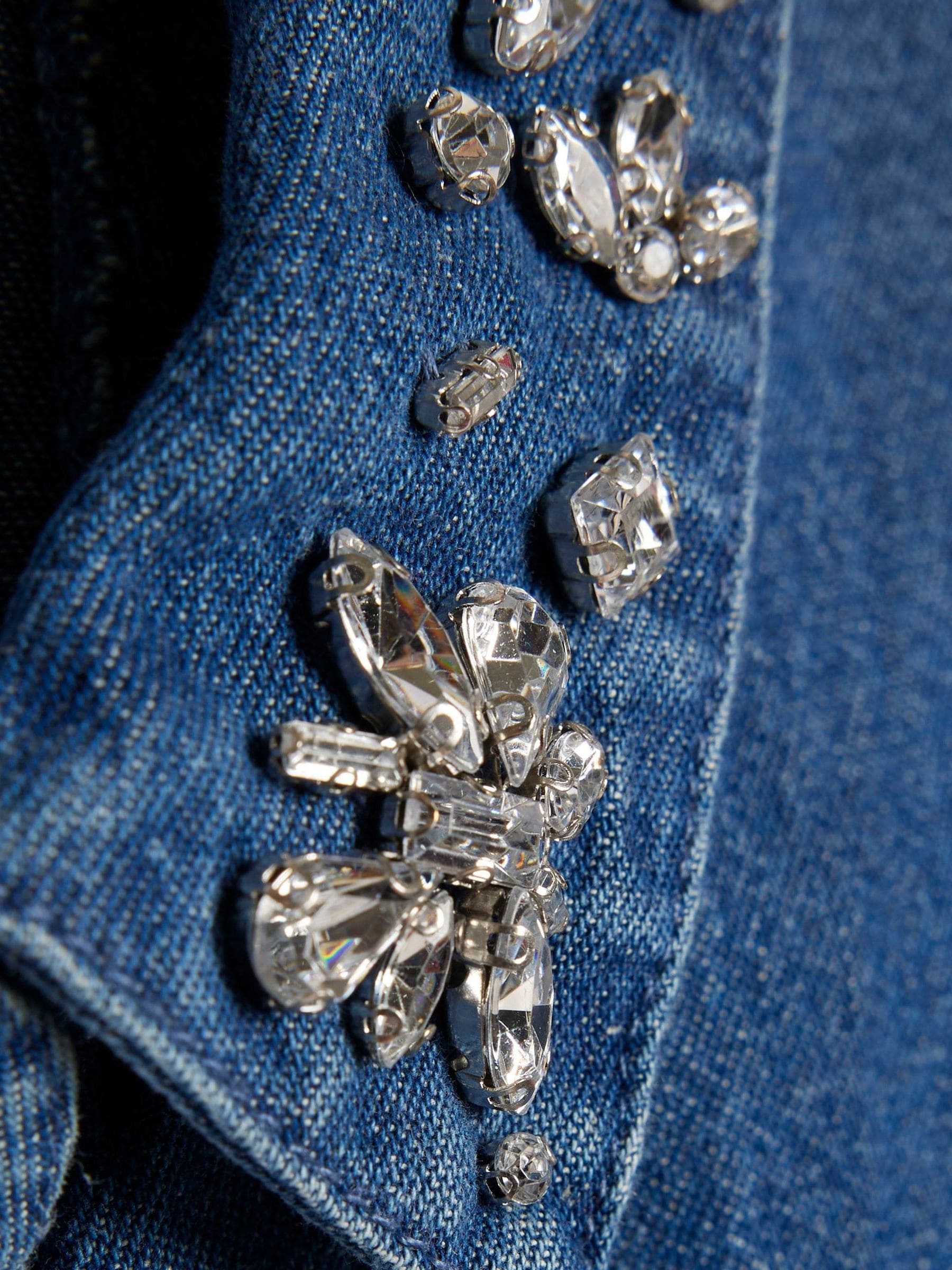 River Island Blue Denim Embellished Prom Dress image 4