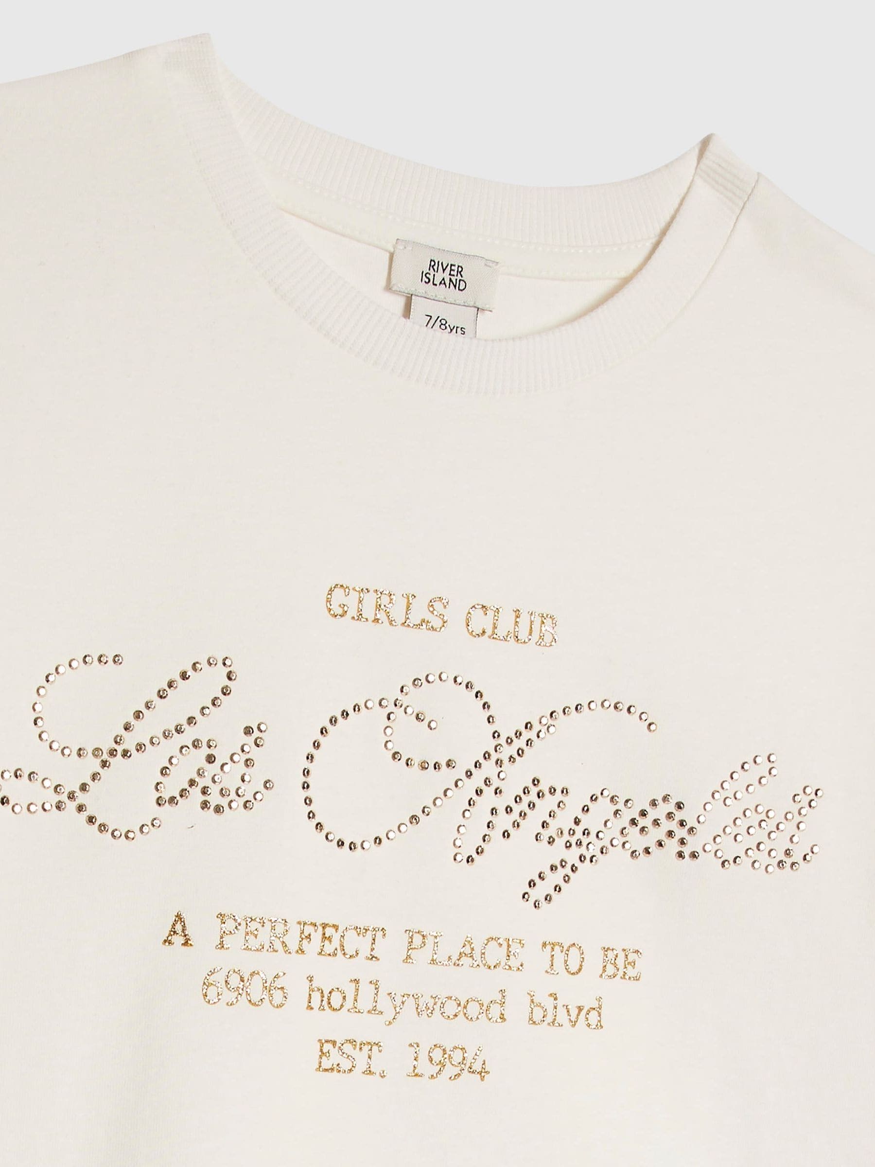 Dsiney Kidz - River Island White Los Angeles T-Shirt & Suedette Kickflare Set image 4