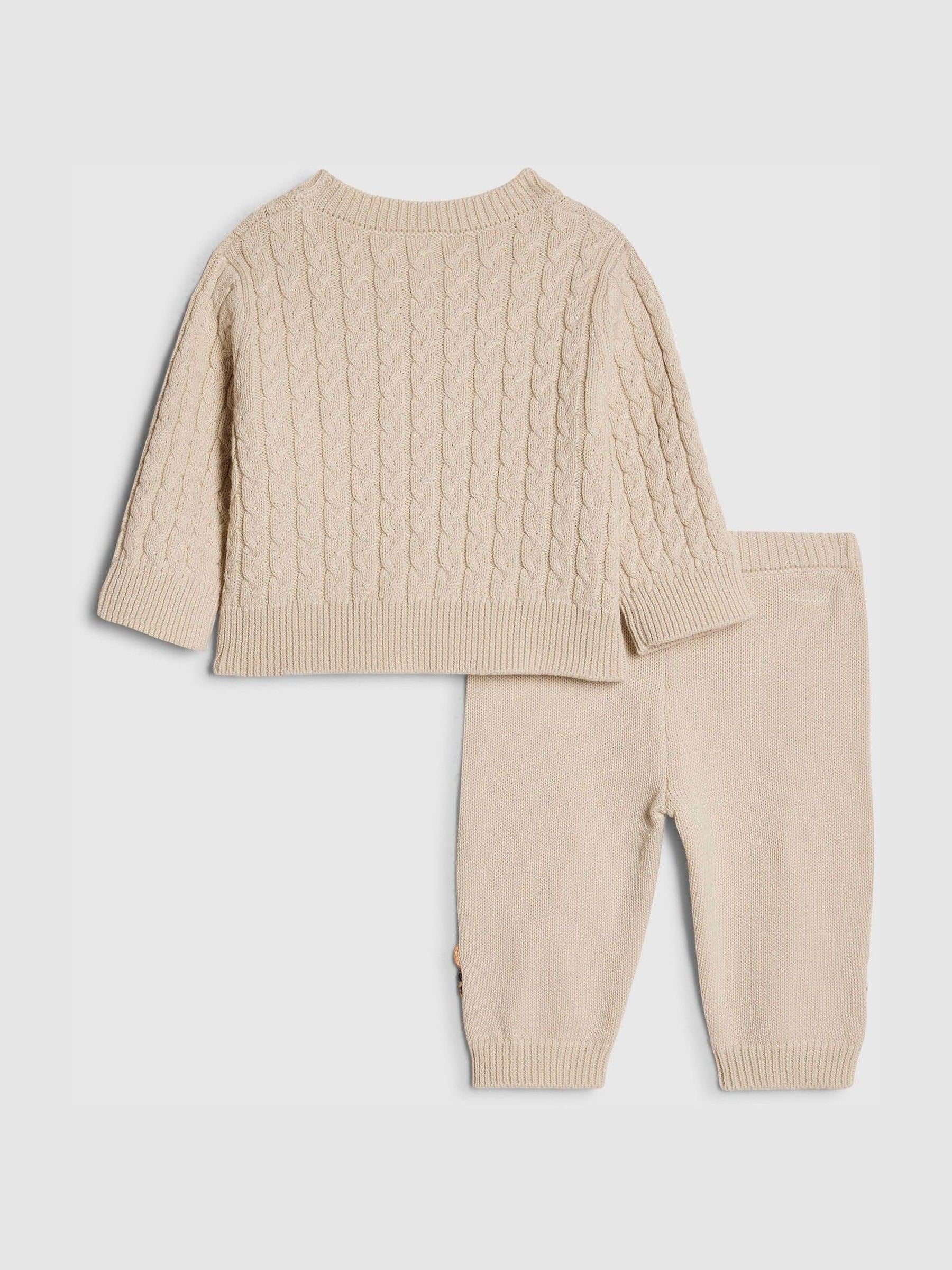 River Island Brown Tiger Cable Cardigan Set image 2