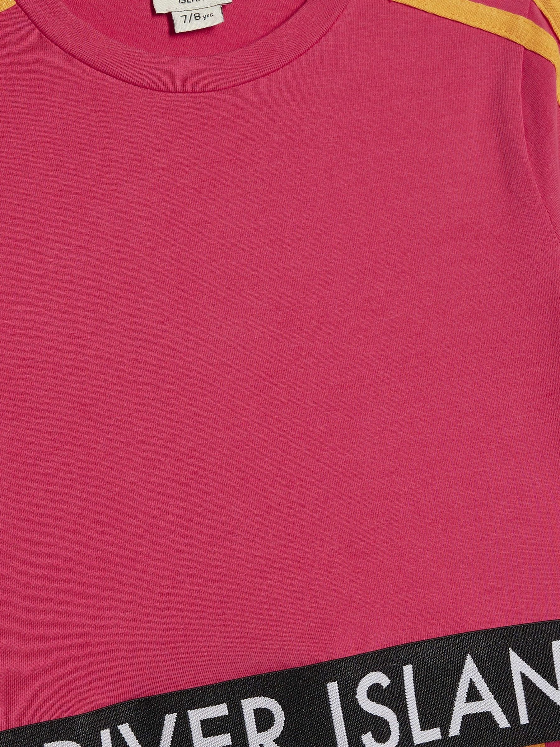 Dsiney Kidz - River Island Pink Logo Stripe Top & Leggings Set image 3