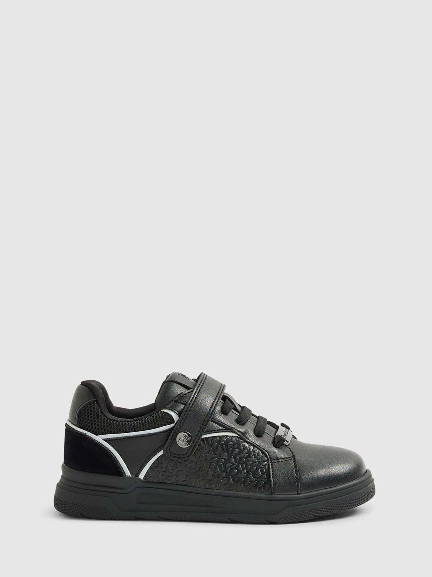 River Island Black Embossed Touch Fastening Trainers image 1