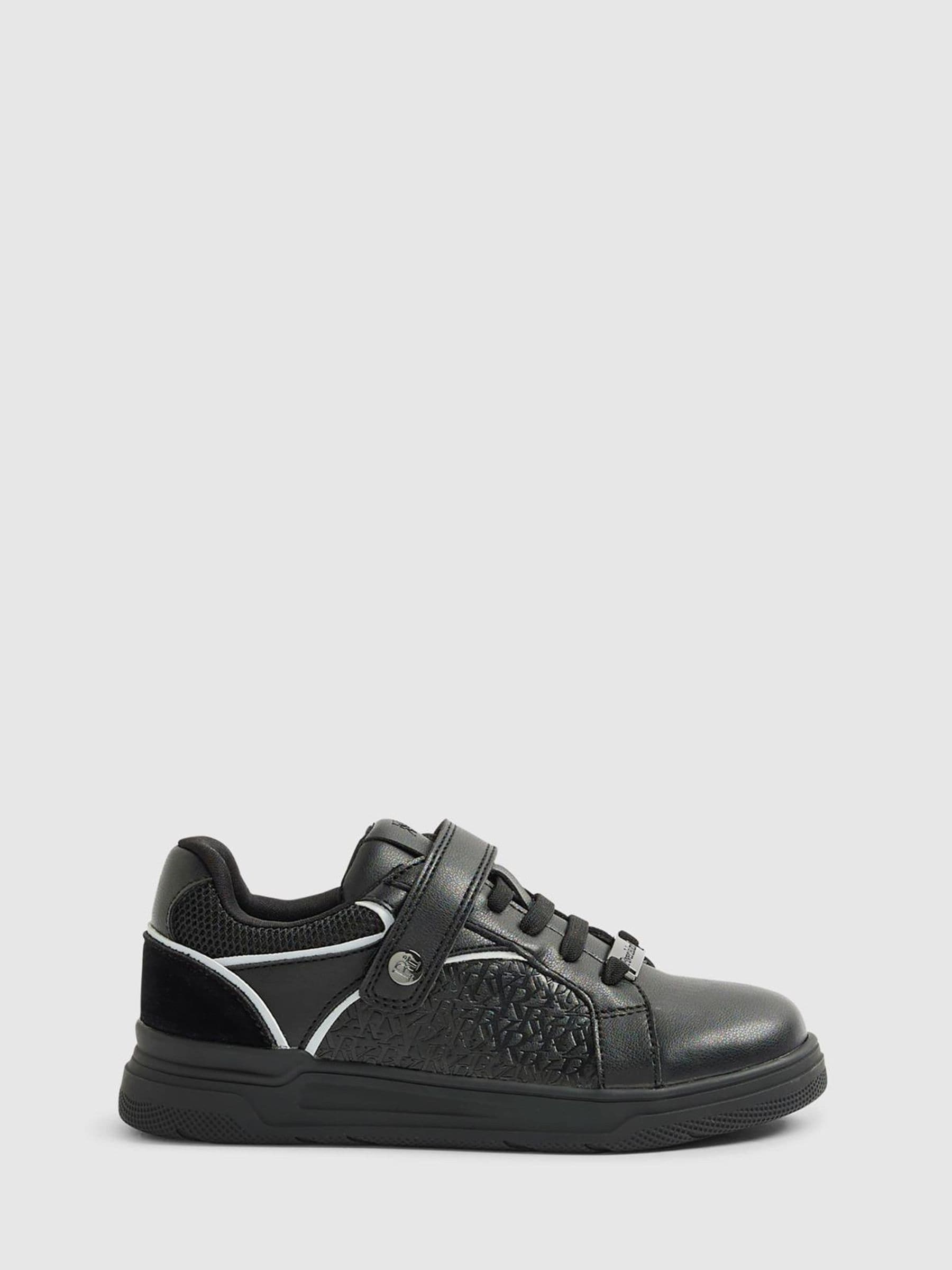River Island Black Embossed Touch Fastening Trainers image 1