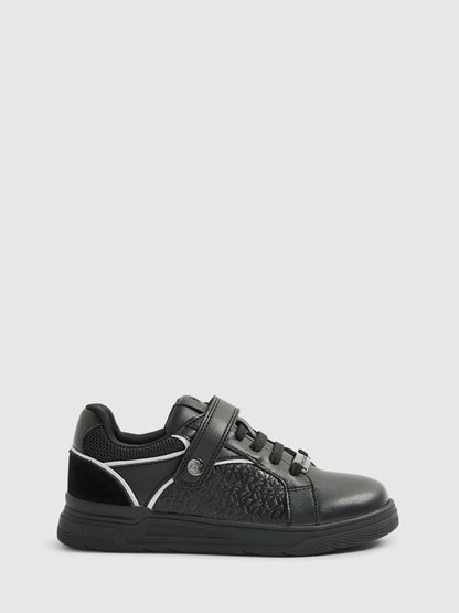 River Island Black Embossed Touch Fastening Trainers image 1