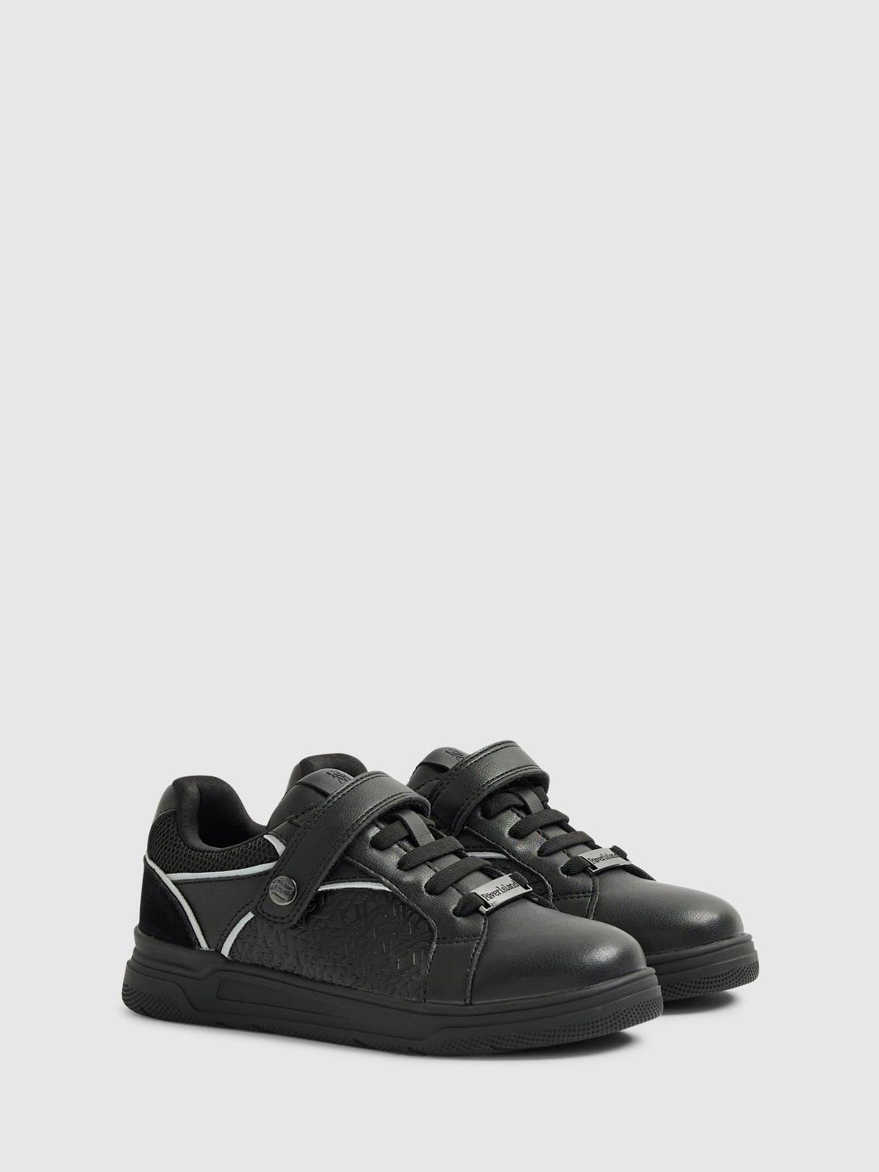 River Island Black Embossed Touch Fastening Trainers image 2