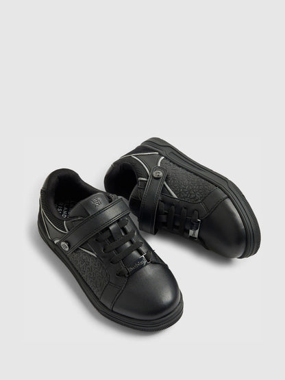 River Island Black Embossed Touch Fastening Trainers image 3