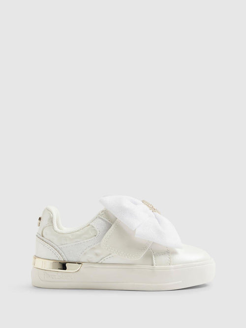River Island White Velcro Bow Trainers image 1
