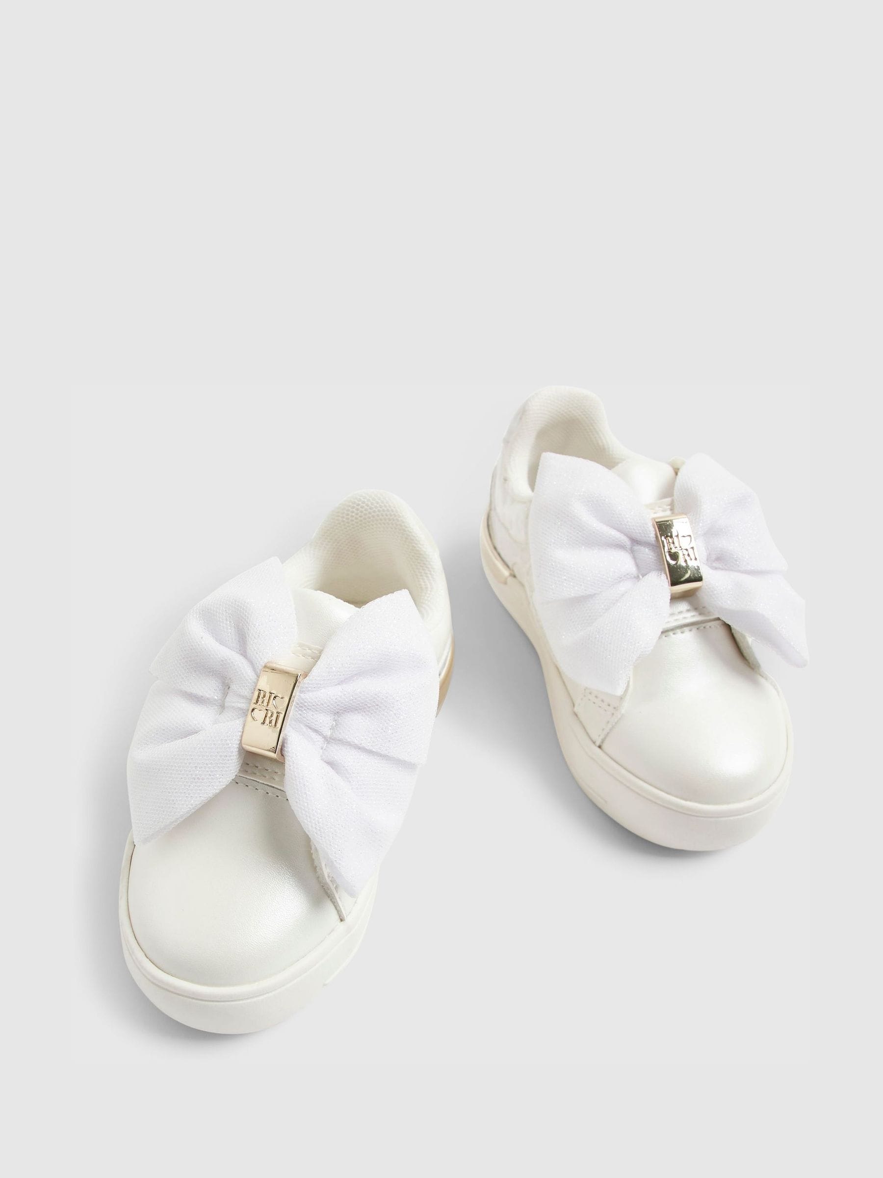 River Island White Velcro Bow Trainers image 3