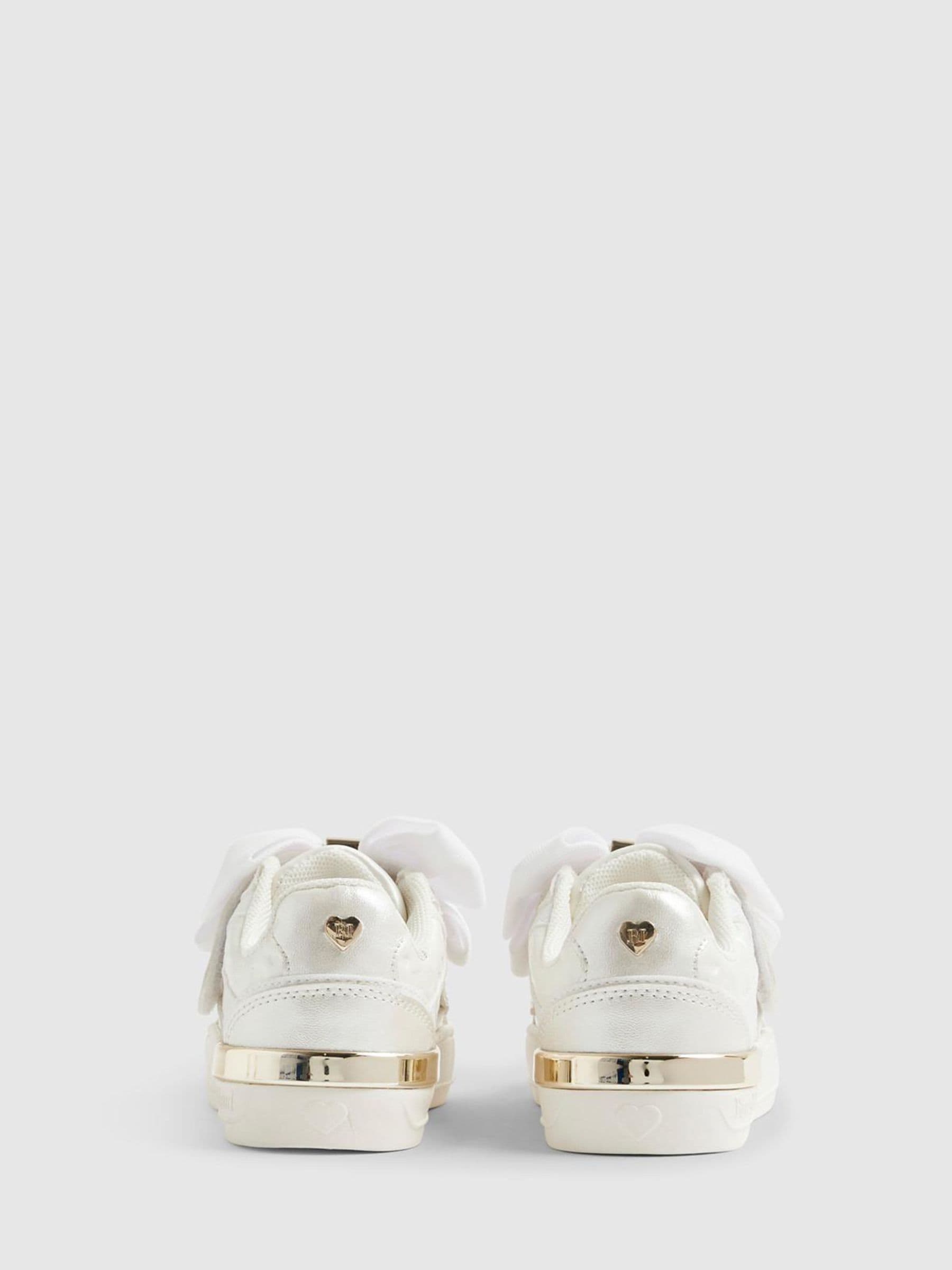 River Island White Velcro Bow Trainers image 4