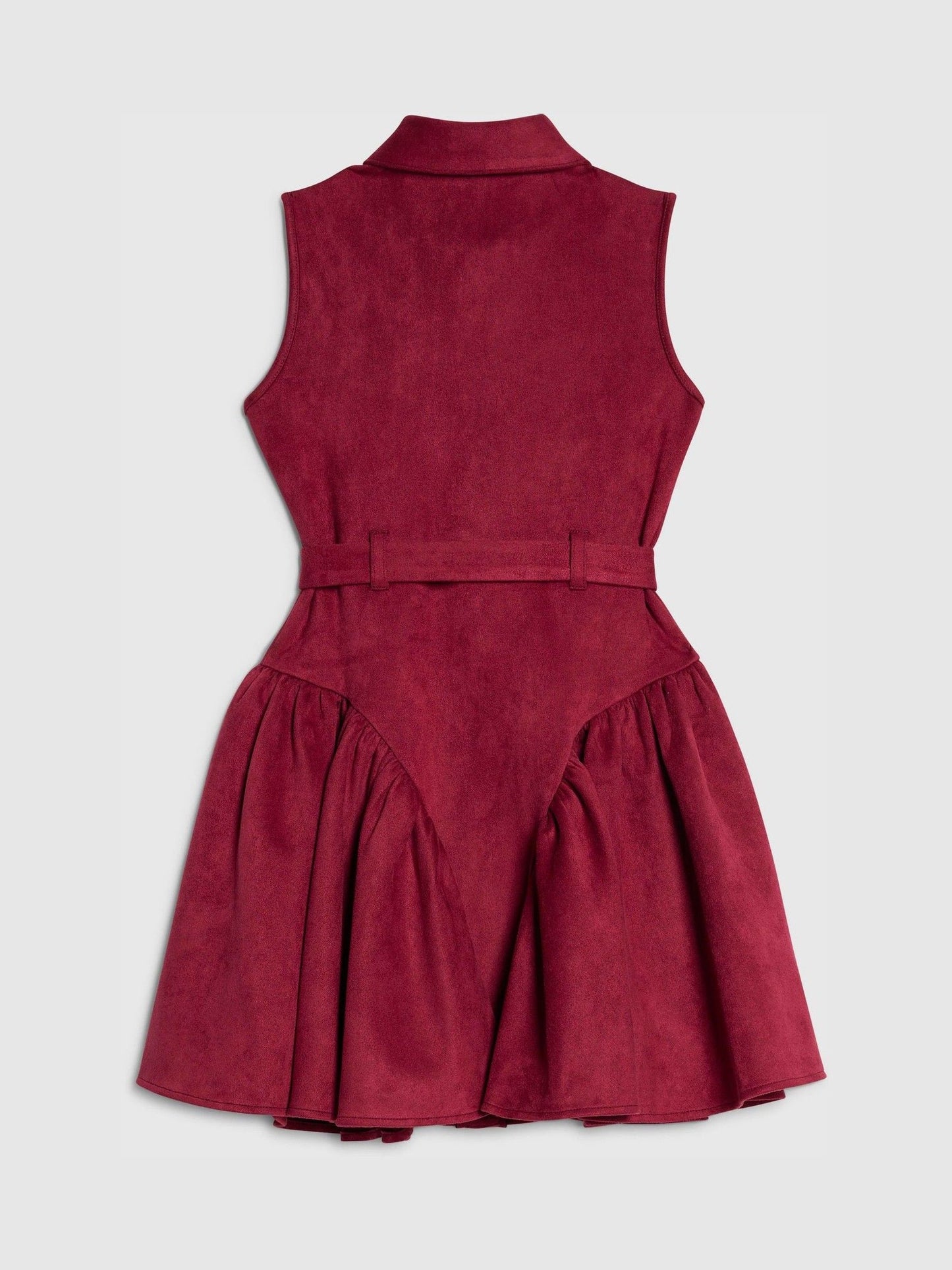 River Island Red Suedette Sleeveless Prom Dress image 2