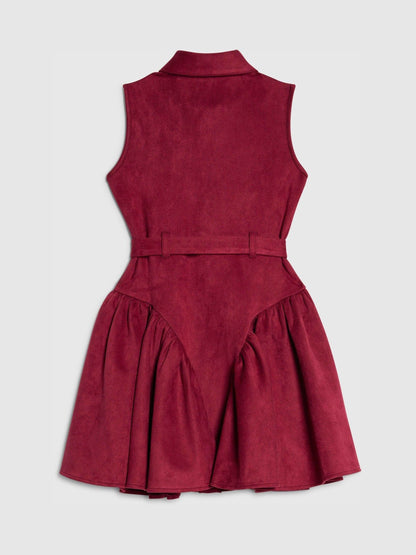 River Island Red Suedette Sleeveless Prom Dress image 2