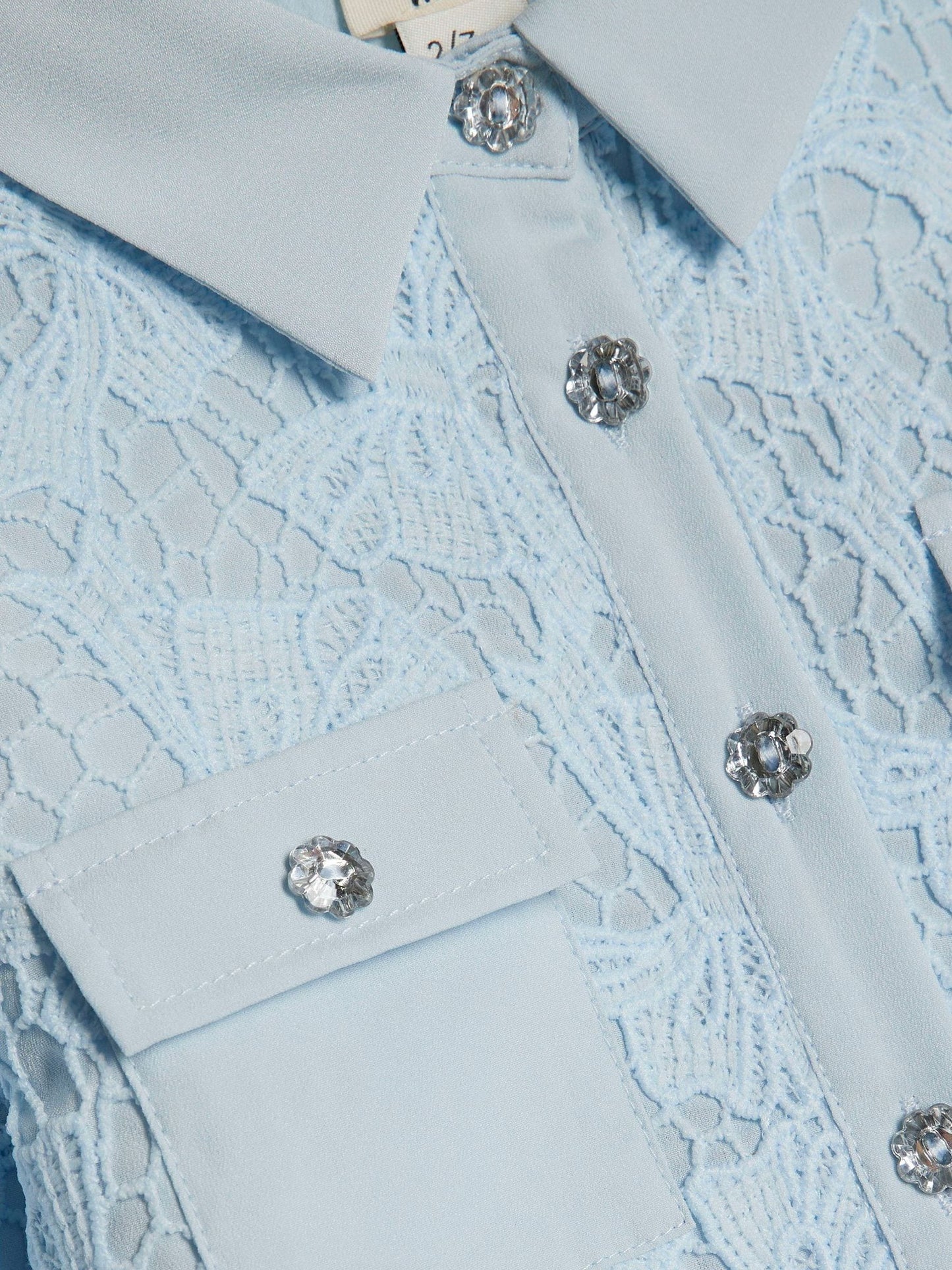 River Island Blue Lace Blouse Shirt & Shorts Set image 5