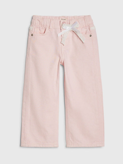 Dsiney Kidz - River Island Pink Lace Wide Leg Jeans image 1