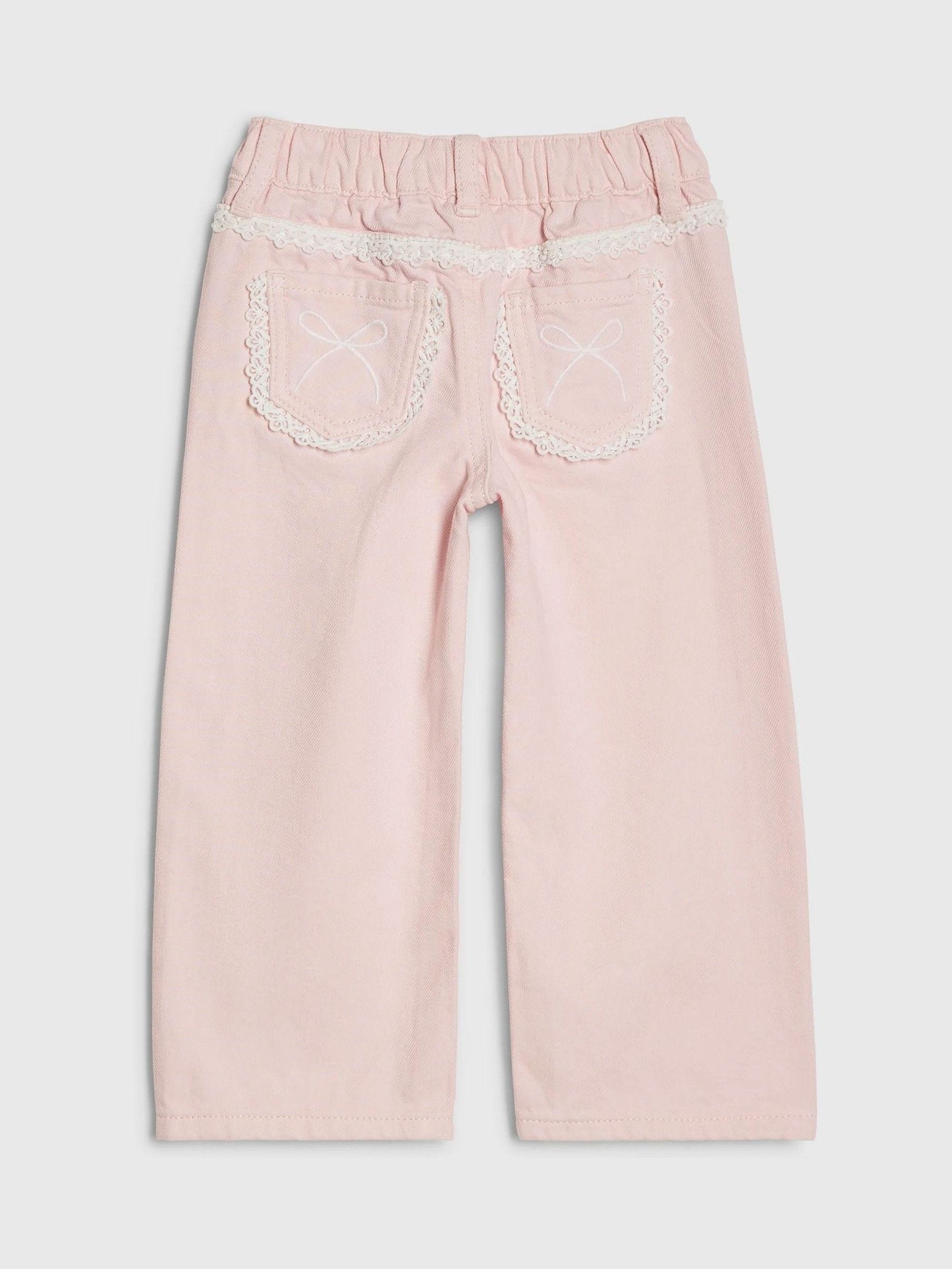 Dsiney Kidz - River Island Pink Lace Wide Leg Jeans image 2