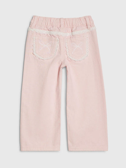 Dsiney Kidz - River Island Pink Lace Wide Leg Jeans image 2