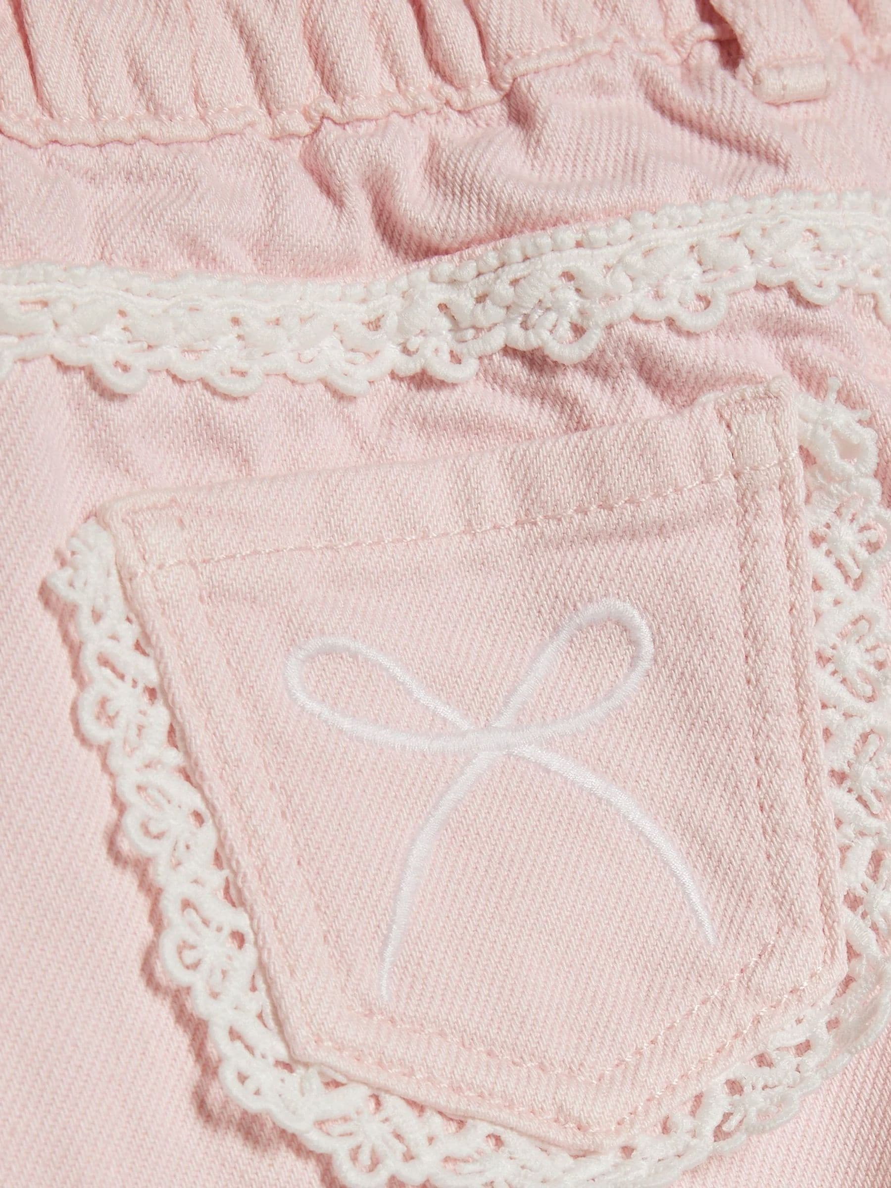 Dsiney Kidz - River Island Pink Lace Wide Leg Jeans image 3