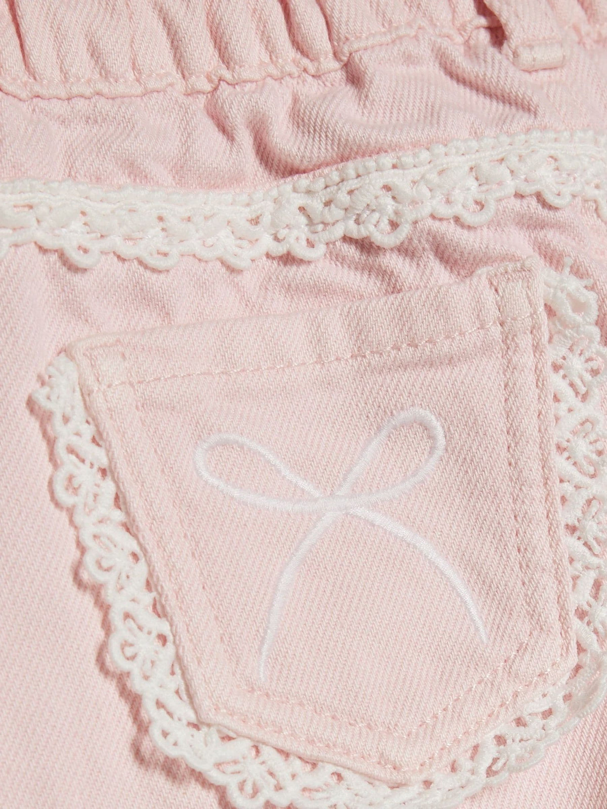 Dsiney Kidz - River Island Pink Lace Wide Leg Jeans image 3