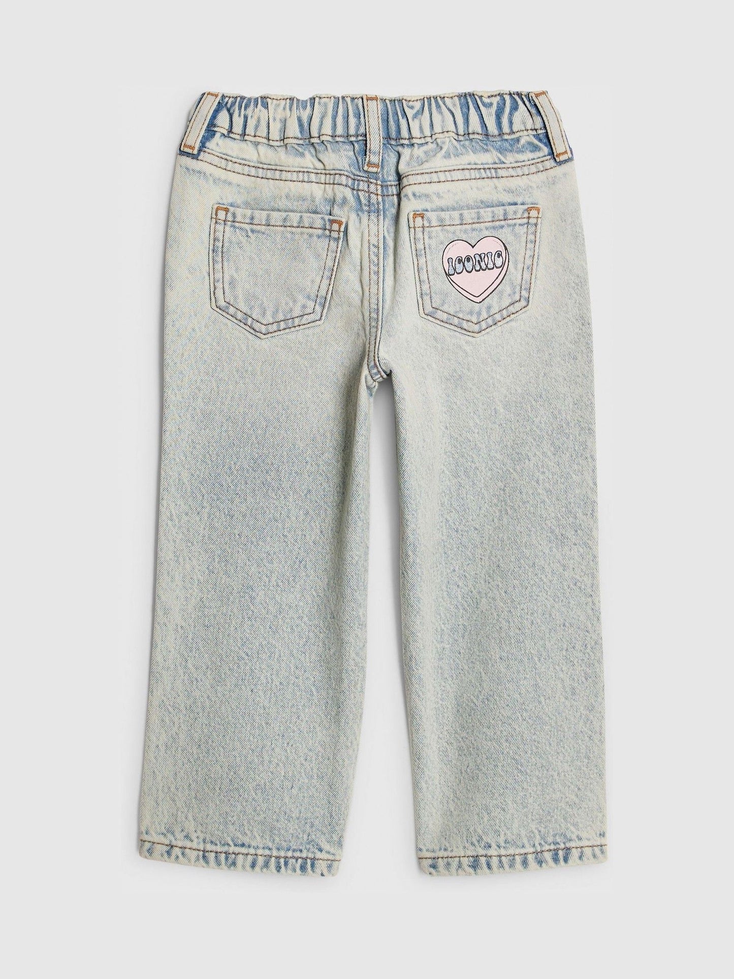 Dsiney Kidz - River Island Blue Loveheart Graffiti Straight Leg Jeans image 2