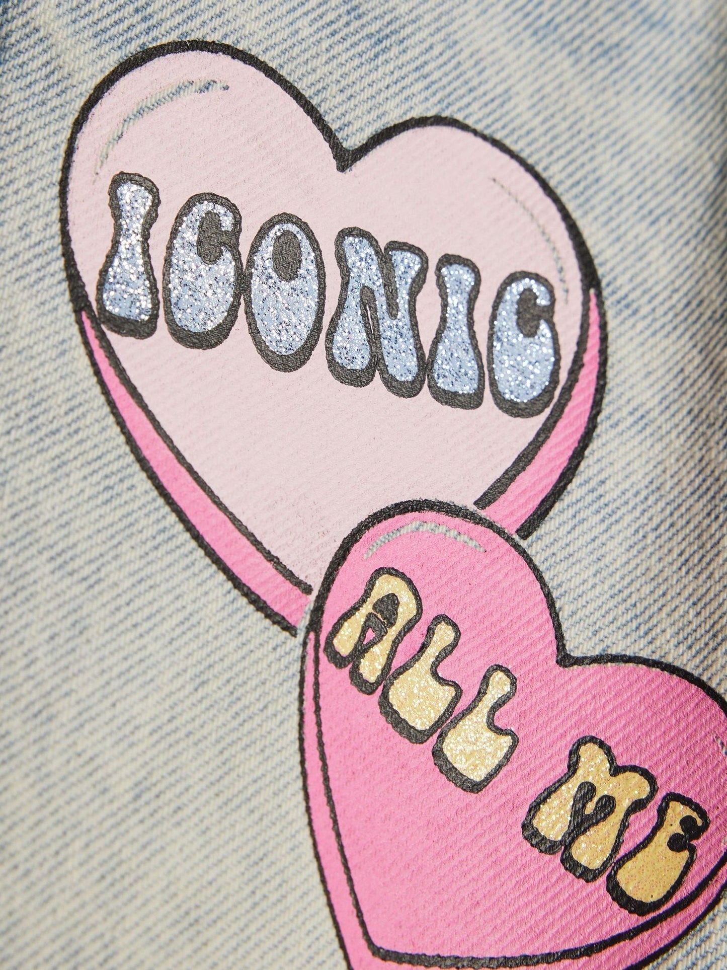 Dsiney Kidz - River Island Blue Loveheart Graffiti Straight Leg Jeans image 3
