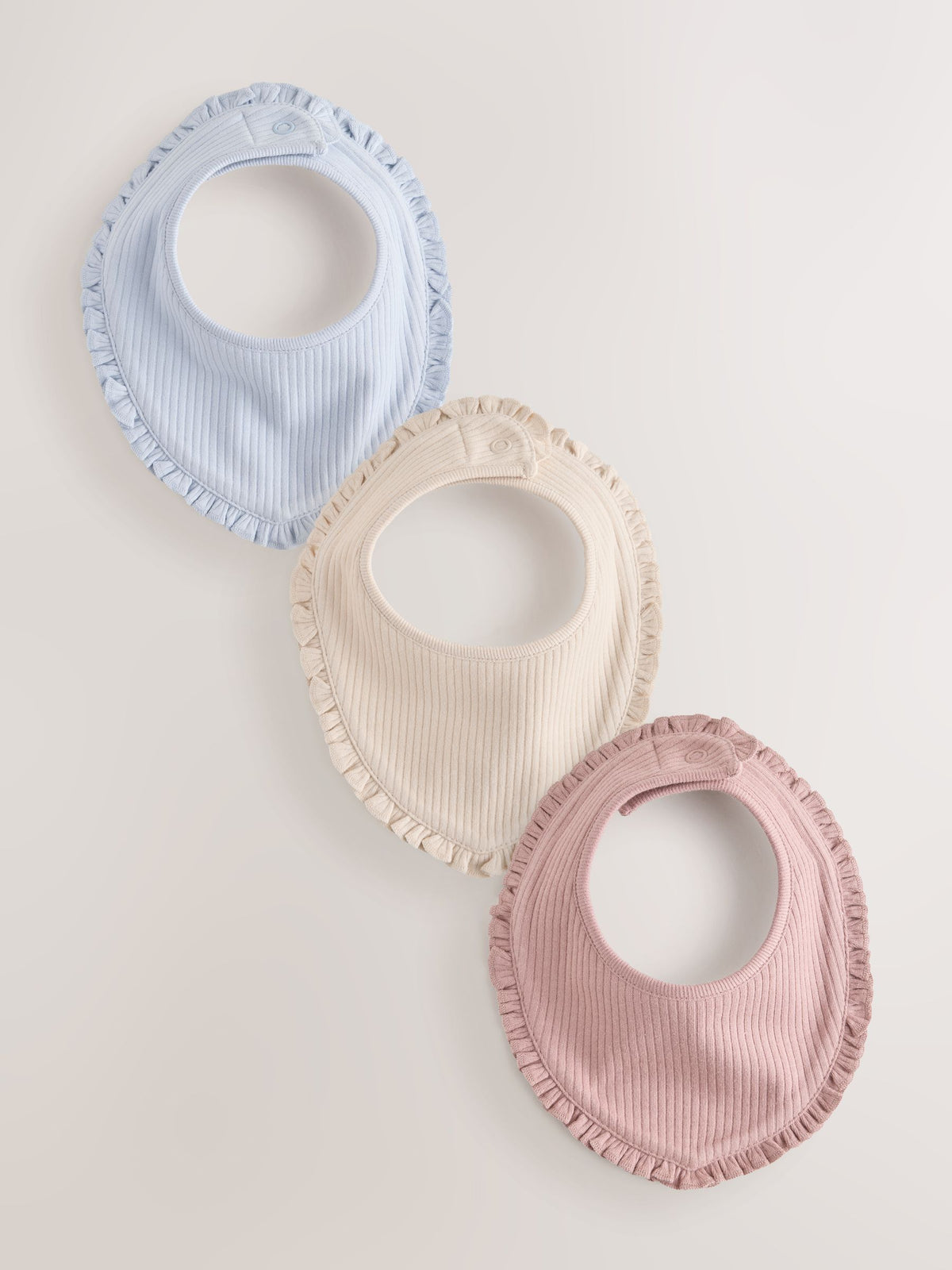 Pink/Blue Frill Dribble Bibs 3 Pack - image 1