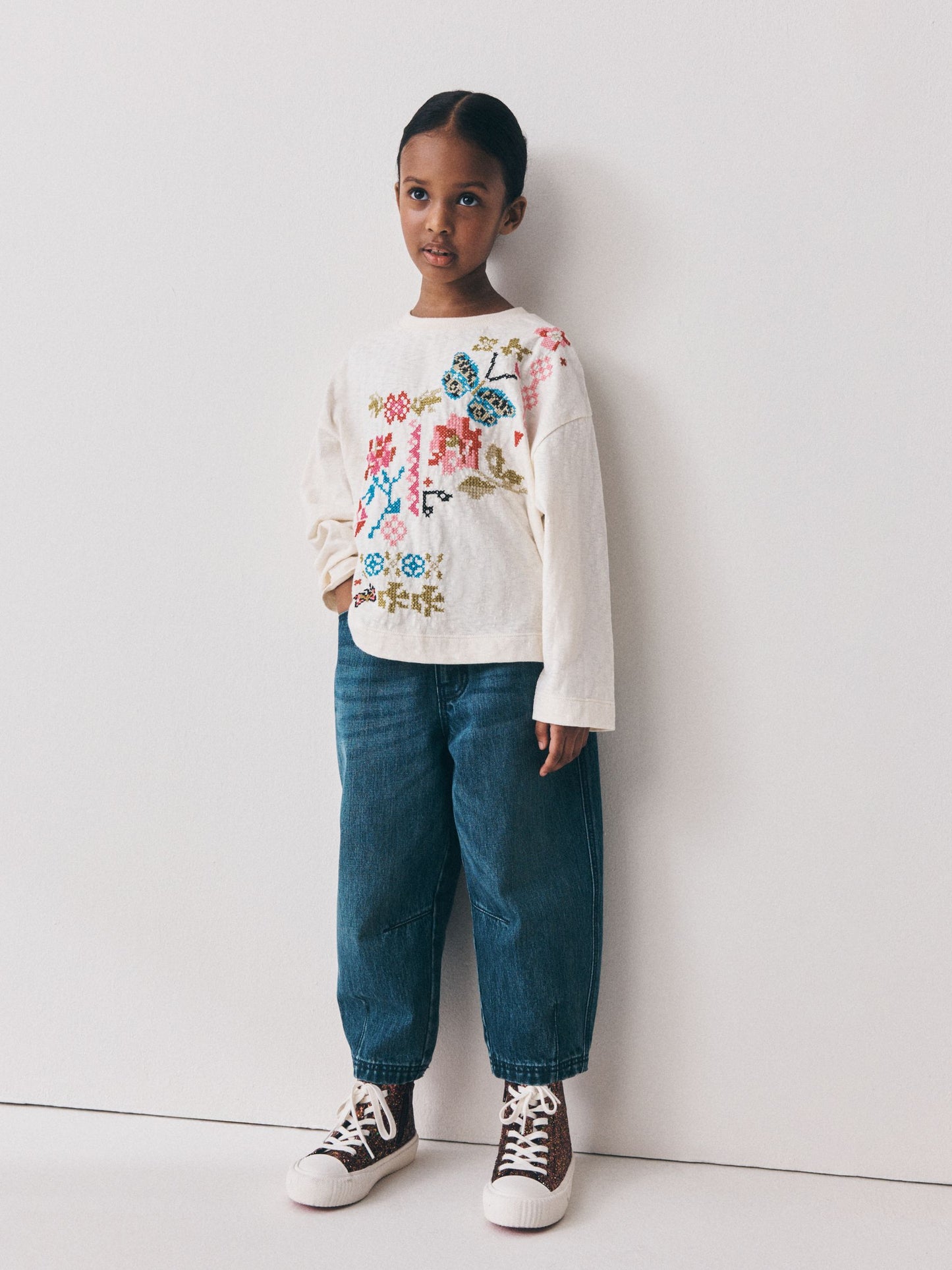Dsiney Kidz - Ecru Embroidery Long Sleeve Top (3-16yrs) image 2
