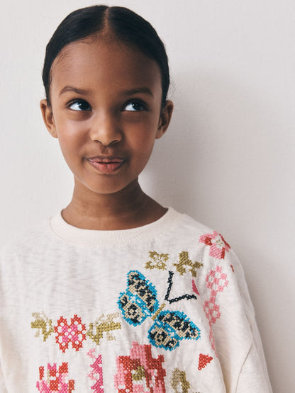 Dsiney Kidz - Ecru Embroidery Long Sleeve Top (3-16yrs) image 4