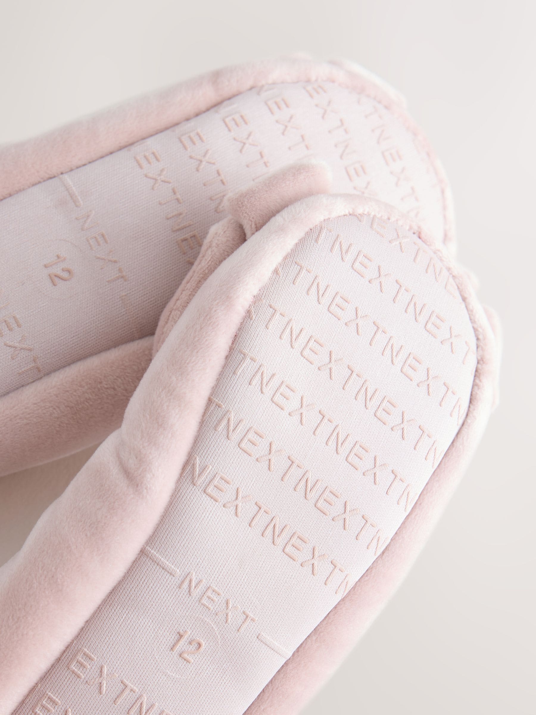 Pink Standard Fit (F) Velour Ballet Bow Slippers image 4