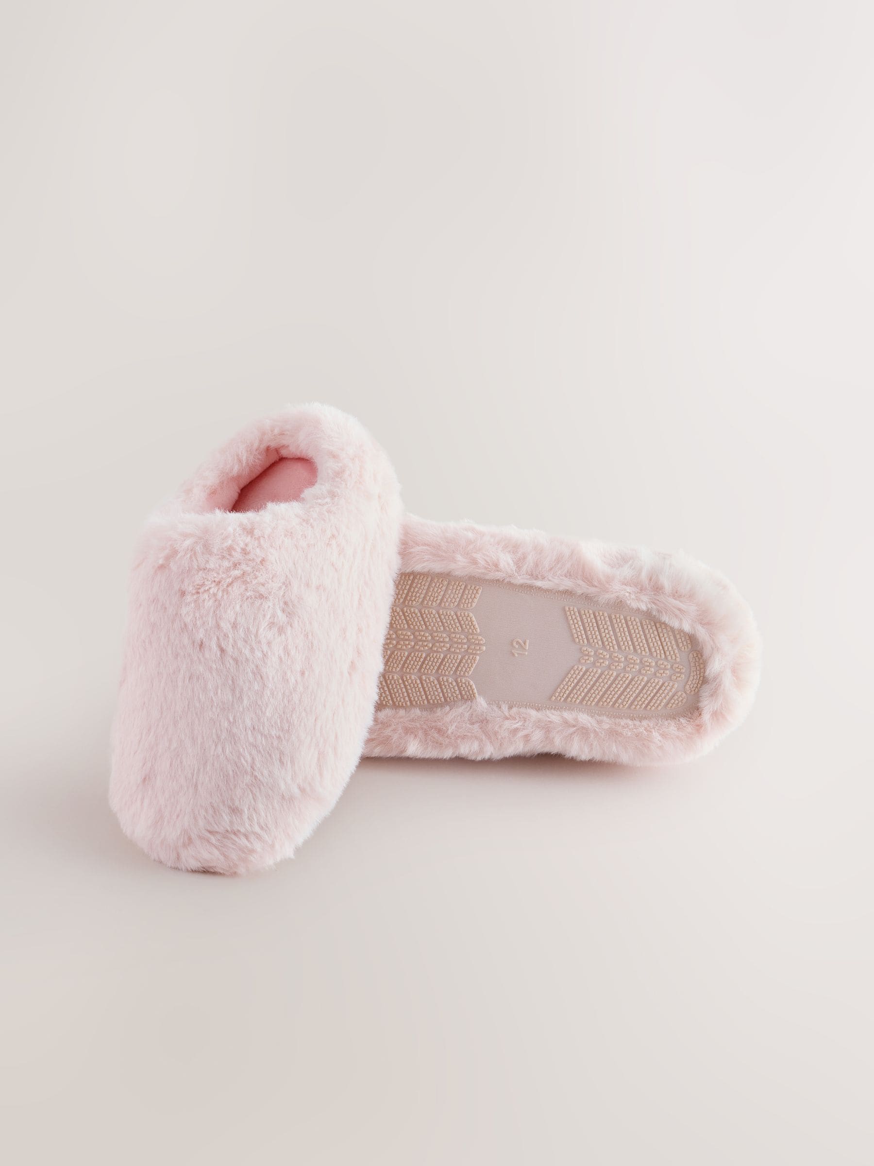 Pink Faux Fur Mule Slippers image 3