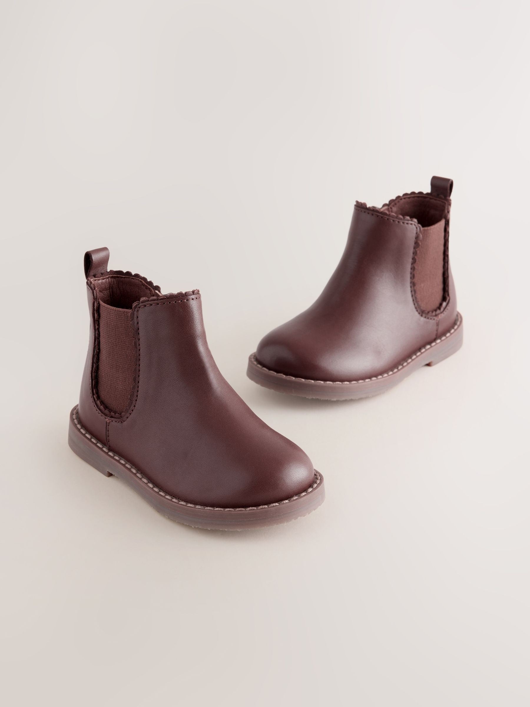 Tan Brown Leather Chelsea Ankle Boots image 1