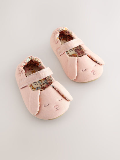 Pink Bunny Mary Jane Slippers image 1