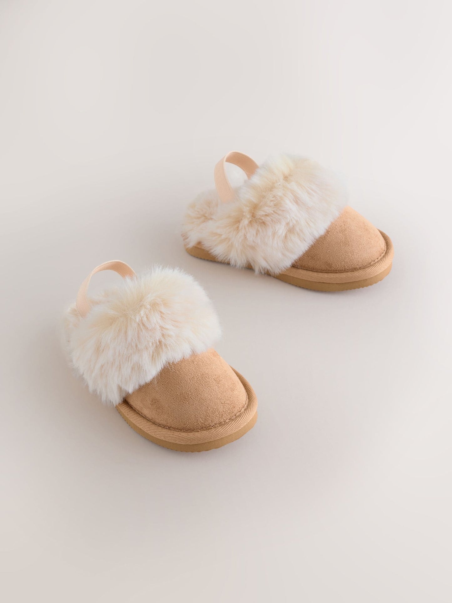 Tan Brown Warm Lined Mule Slippers image 1