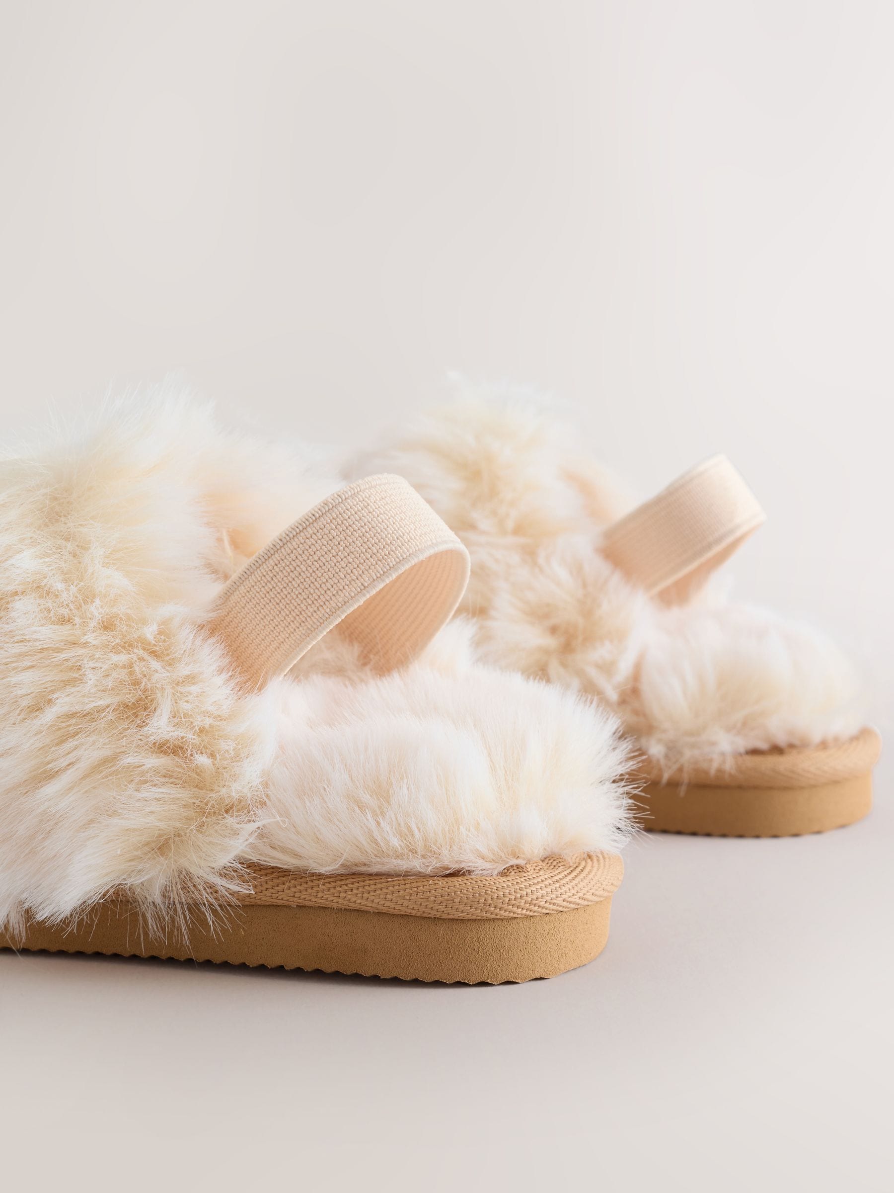 Tan Brown Warm Lined Mule Slippers image 4