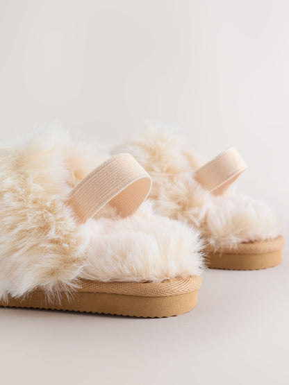 Tan Brown Warm Lined Mule Slippers image 4