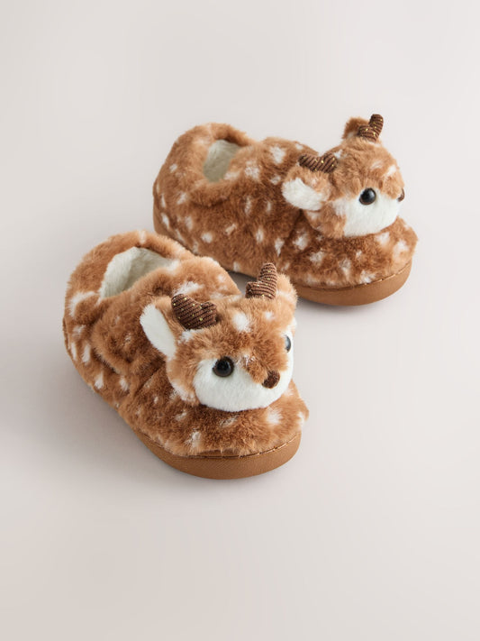 Tan Brown Deer Cupsole Slippers - image 1