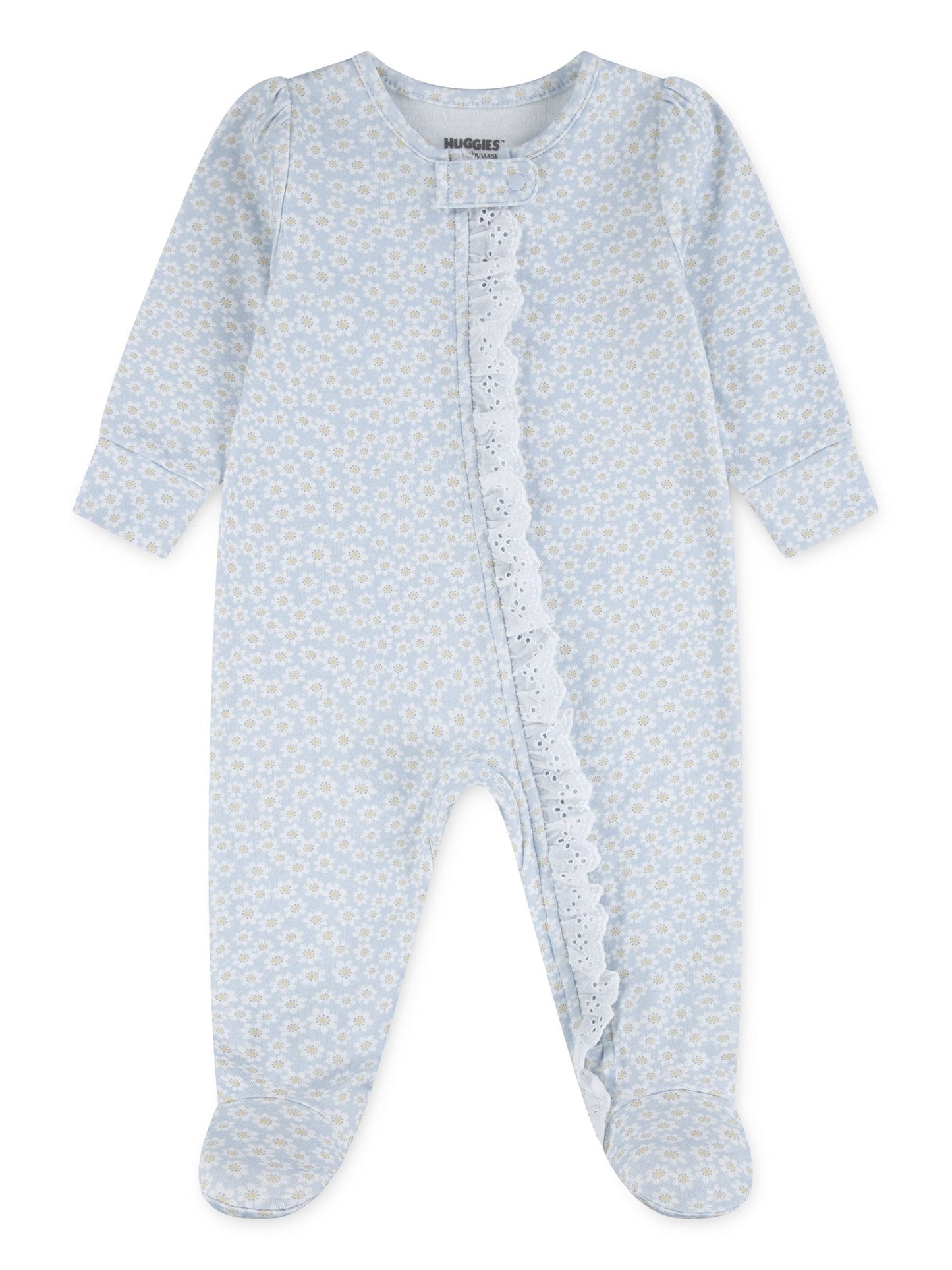 Huggies Blue Floral Footed Sleepsuit image 1