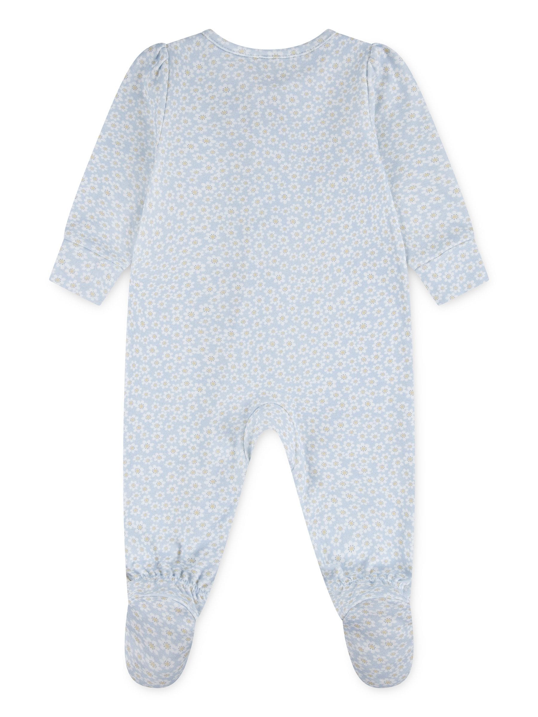 Huggies Blue Floral Footed Sleepsuit image 2