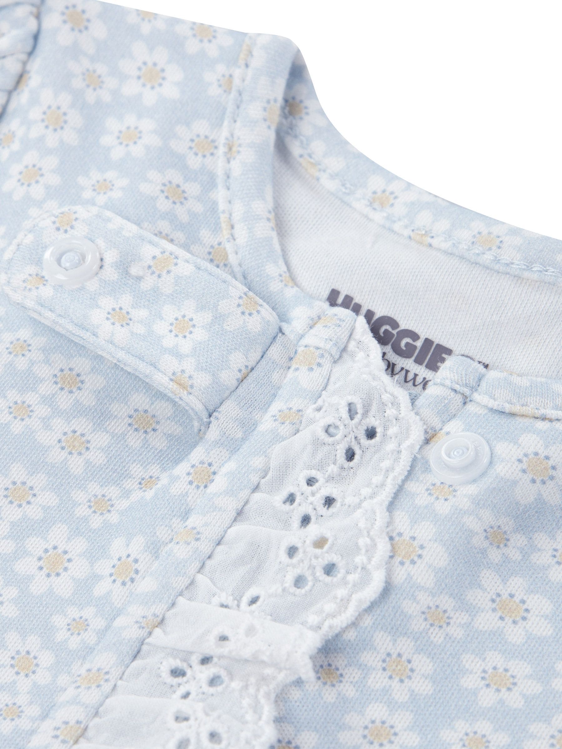 Huggies Blue Floral Footed Sleepsuit image 3
