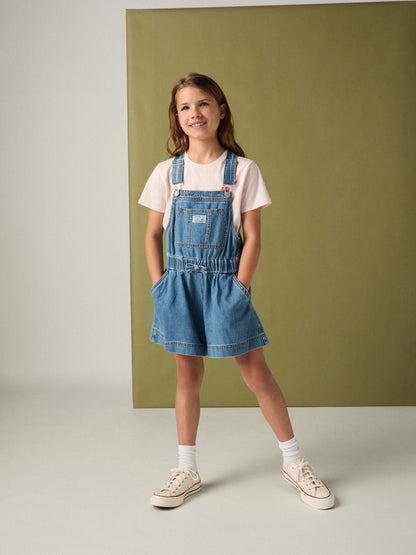 Levi's® Blue Tie Waist Logo Dungaree image 1
