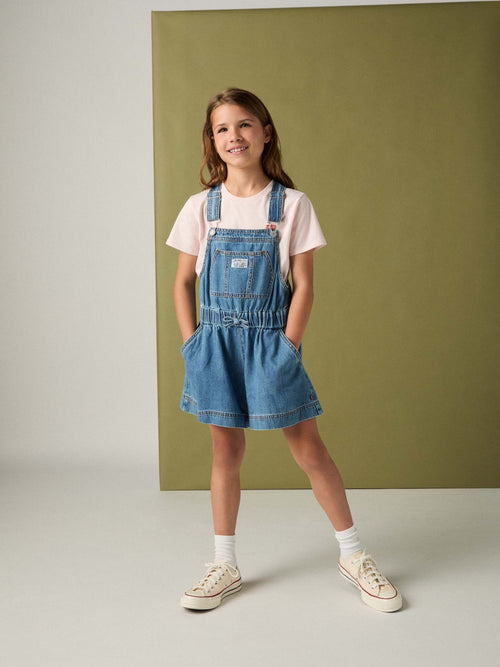 Levi's® Blue Tie Waist Logo Dungaree image 1