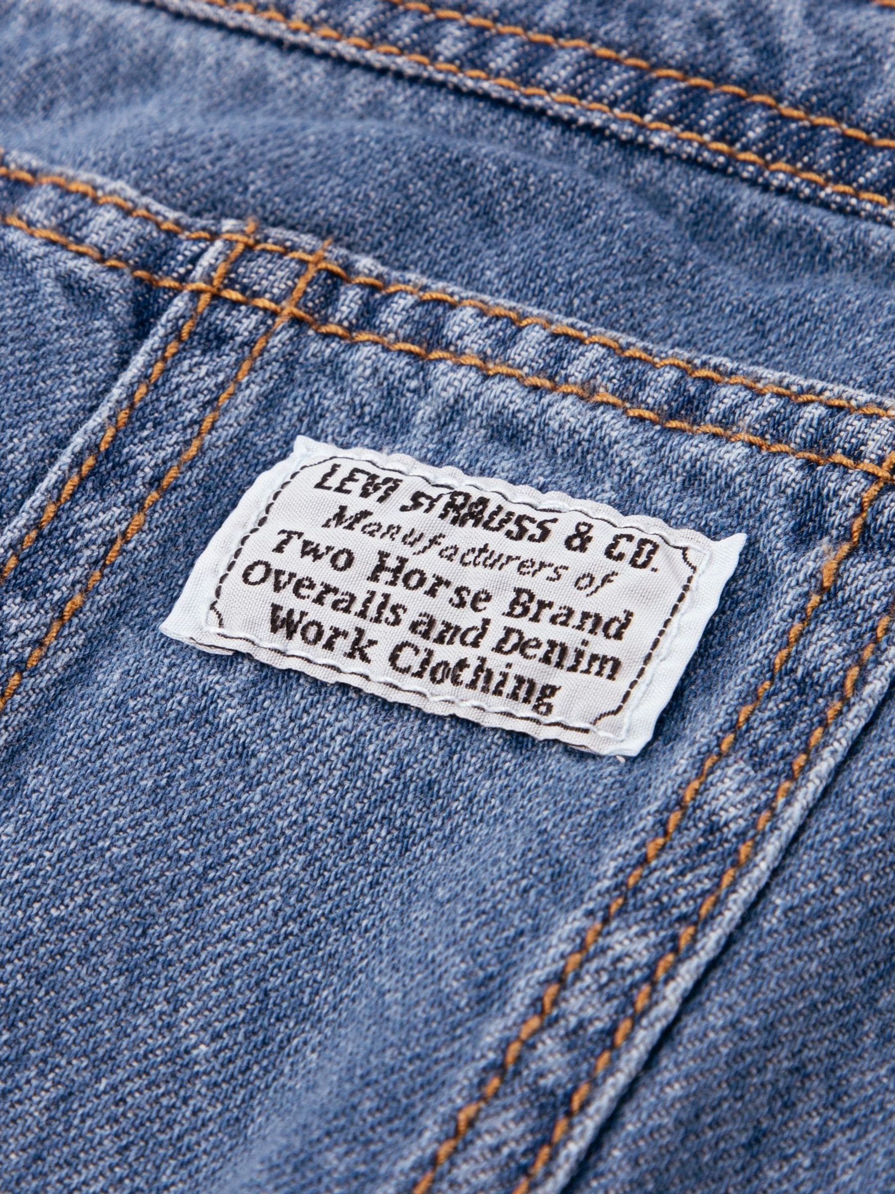 Levi's® Blue Tie Waist Logo Dungaree image 6