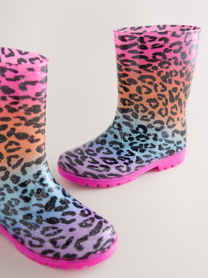 Rainbow Leopard Print Wellies image 3