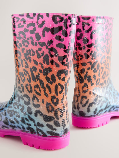 Rainbow Leopard Print Wellies image 5