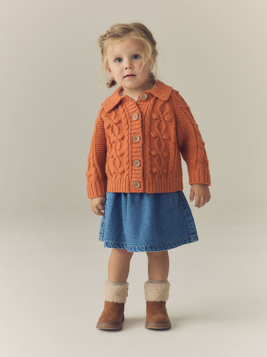 Pumpkin Chunky Bobble Cardigan (3mths-10yrs) - image 1