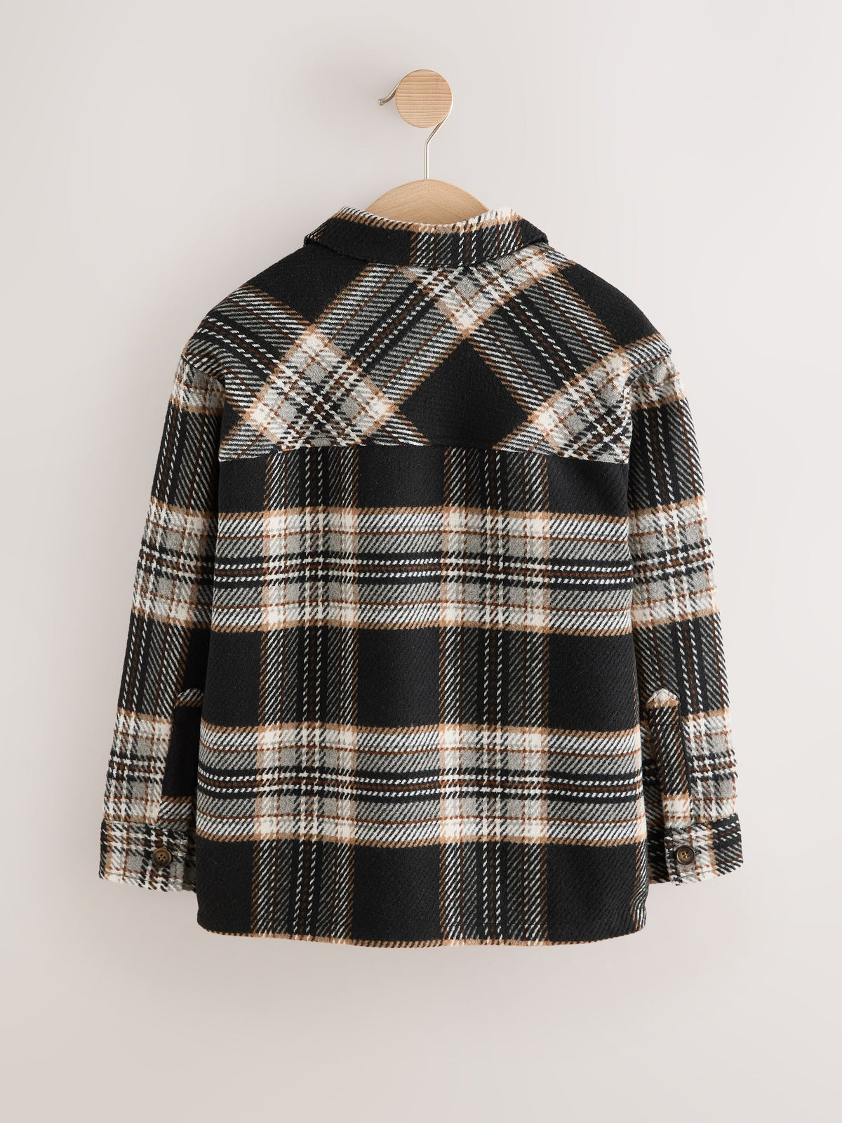 Black/White Check Jersey Lined Overshirt (3-16yrs) - image 2