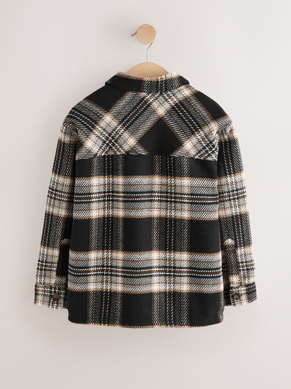 Black/White Check Jersey Lined Overshirt (3-16yrs) - image 2