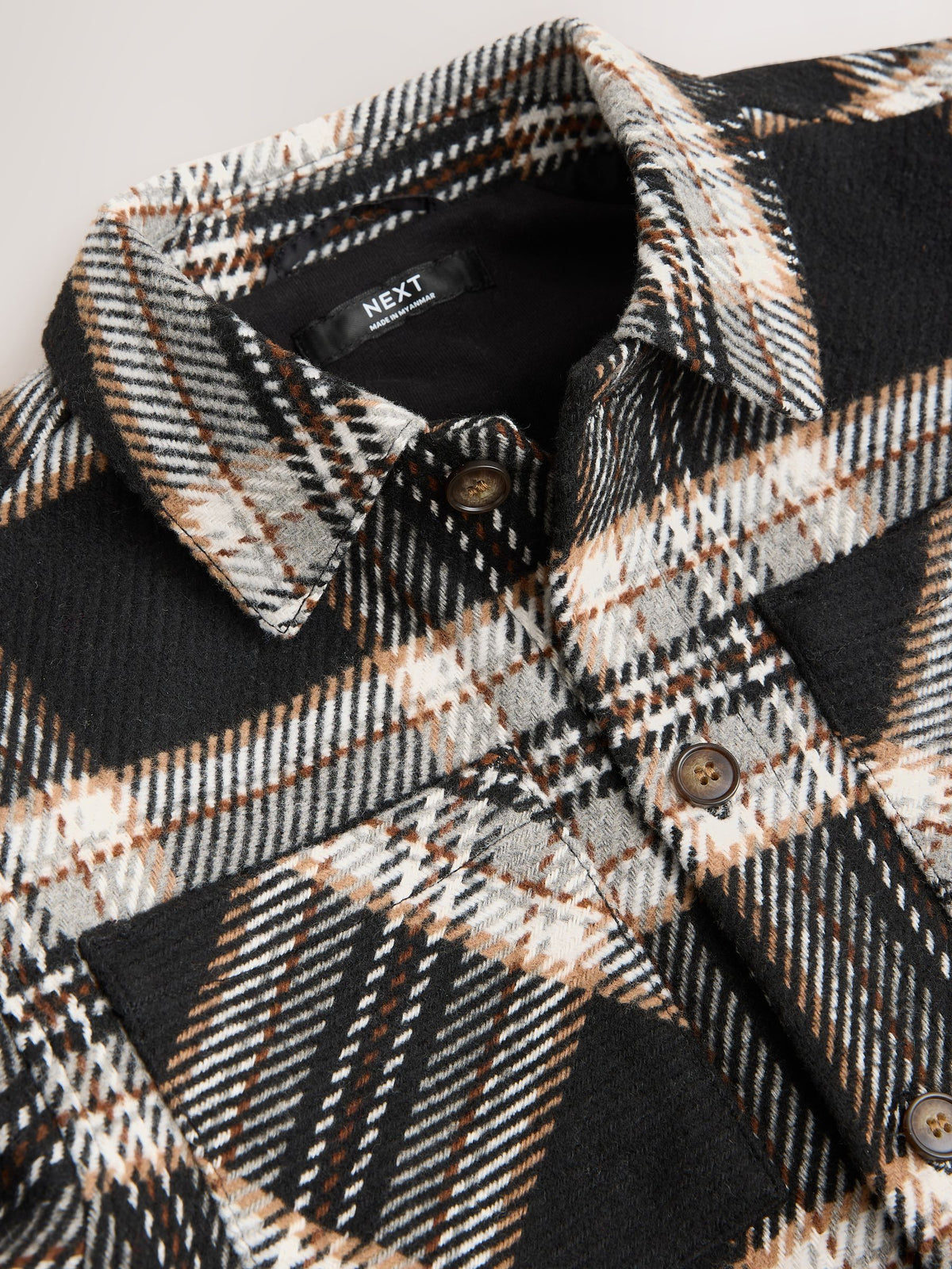 Black/White Check Jersey Lined Overshirt (3-16yrs) - image 4