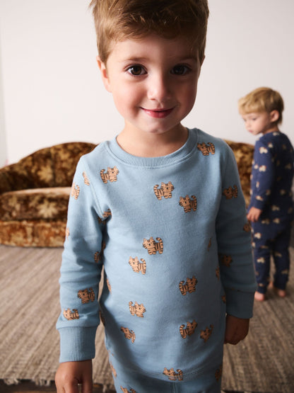 Blue/Green/Navy Animal Mini Print Snuggle Pyjamas 3 Pack (9mths-10yrs) - image 4