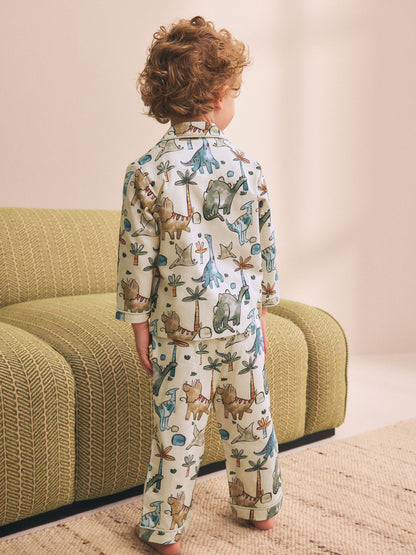 Dsiney Kidz - Ecru Watercolour Dino Button Down Pyjamas (9mths-10yrs) image 4